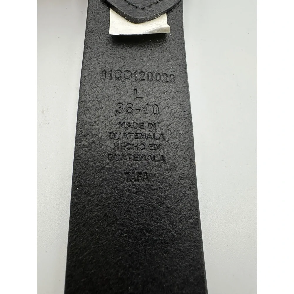Columbia Leather Belt L 38-40 Black Rugged Stitch Gorpcore Outdoor Casual Work
